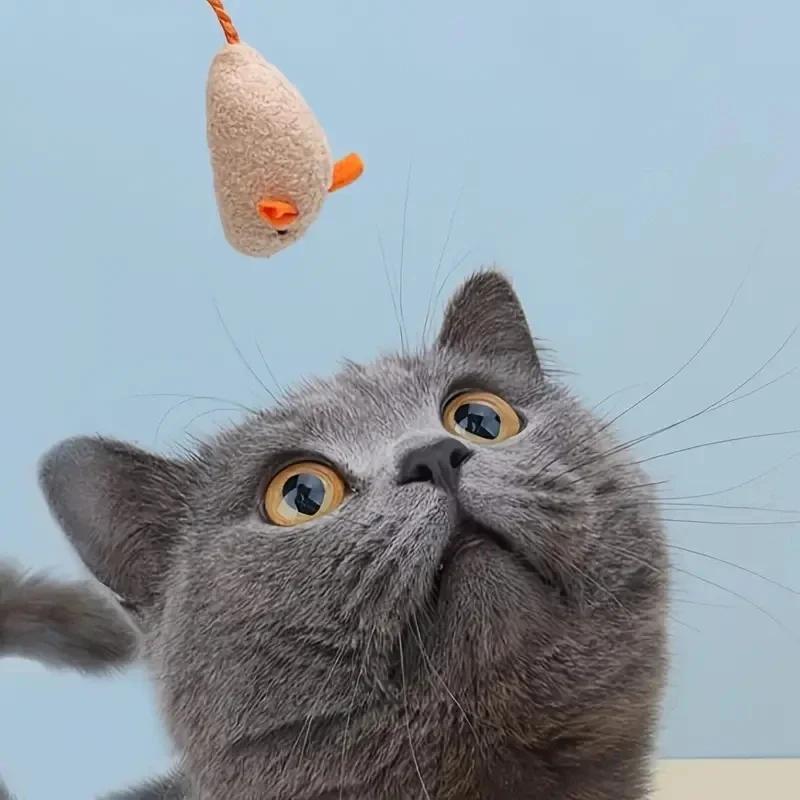 Cat Toys Interactive Plush Rat and Pet Toys Cat Teasing Products Durable Linen Perfect for Small Breeds Safe for Indoor Play
