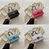 Chic Street Style Chain Bag For Women Perfect For Daily Outfits Medium Soft Pu Leather Small Square Purse