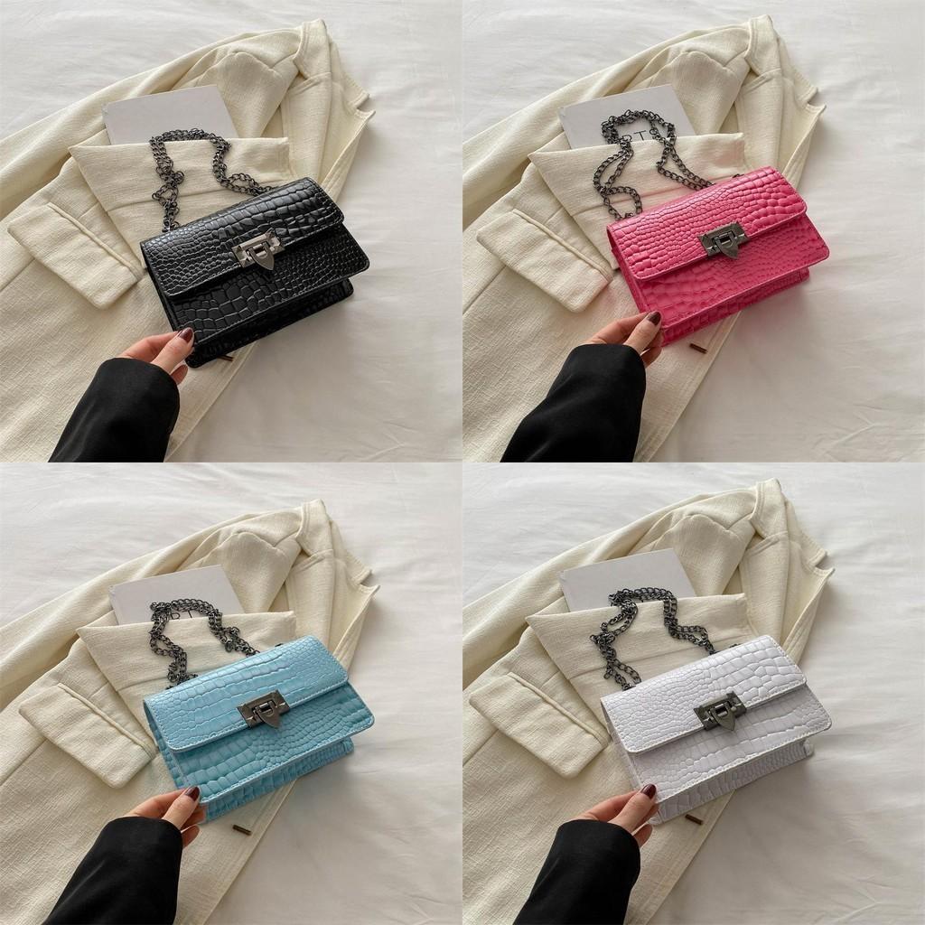 Chic Street Style Chain Bag For Women Perfect For Daily Outfits Medium Soft Pu Leather Small Square Purse