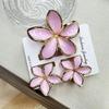 Set di pinze per capelli a forma di frangipani: Accessori per Capelli Floreali in Finto Marmo per Vacanze alla Moda