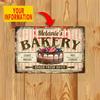 Customizable Personalized Vintage Bakery Sign - Aluminum Kitchen Wall Decor, Custom Engraved Rustic Café Pastry Shop Decor