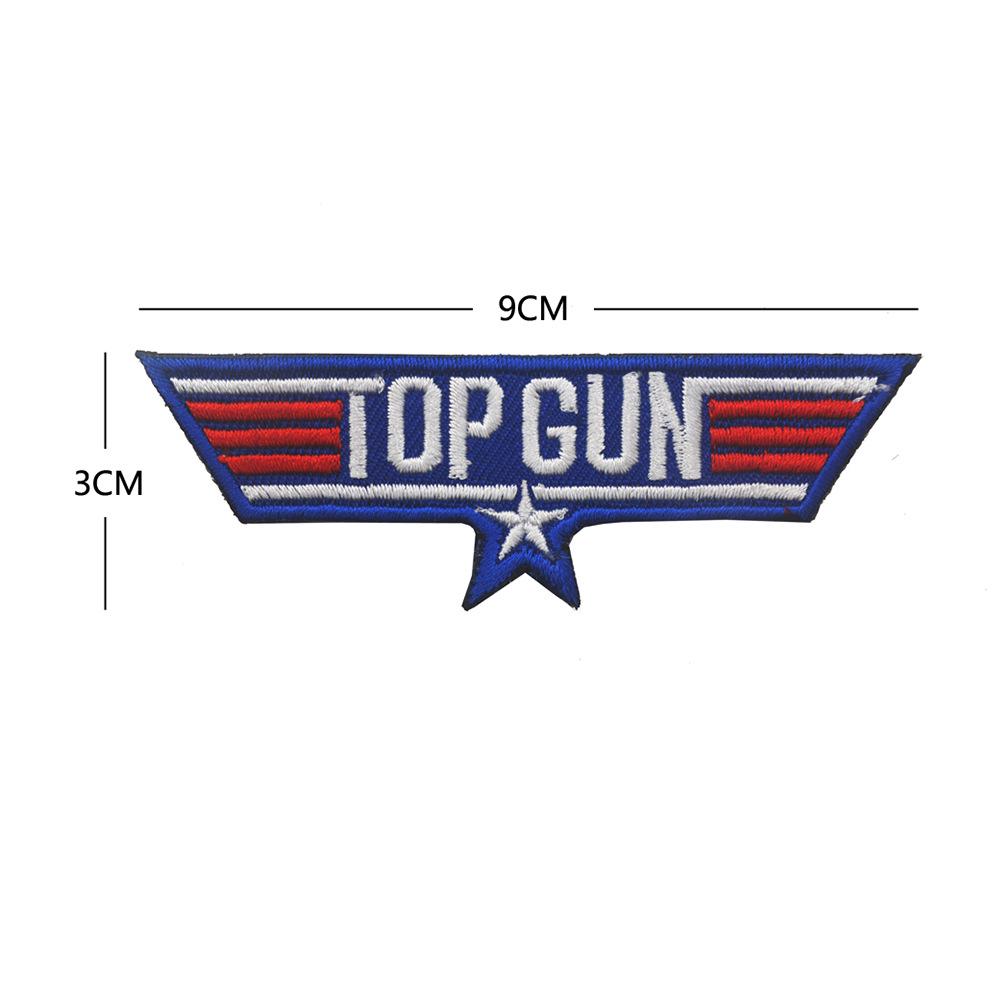 Top Gun Airplane Embroidered Cloth Patch Magic Sticker Armband for Outdoor Use