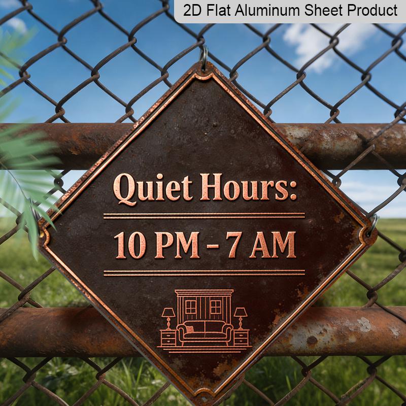2D Flat - 1pc, Themed Around Quiet Living Habits, Wall Gift for Lifestyle Enthusiasts, Vintage Metal Sign, Suitable for Decorating Bedrooms
