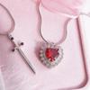 Snow White and The Huntsman Couple Heart and Sword Pendant Necklace for Women Romantic Wedding Valentine's Day Jewelry Gifts