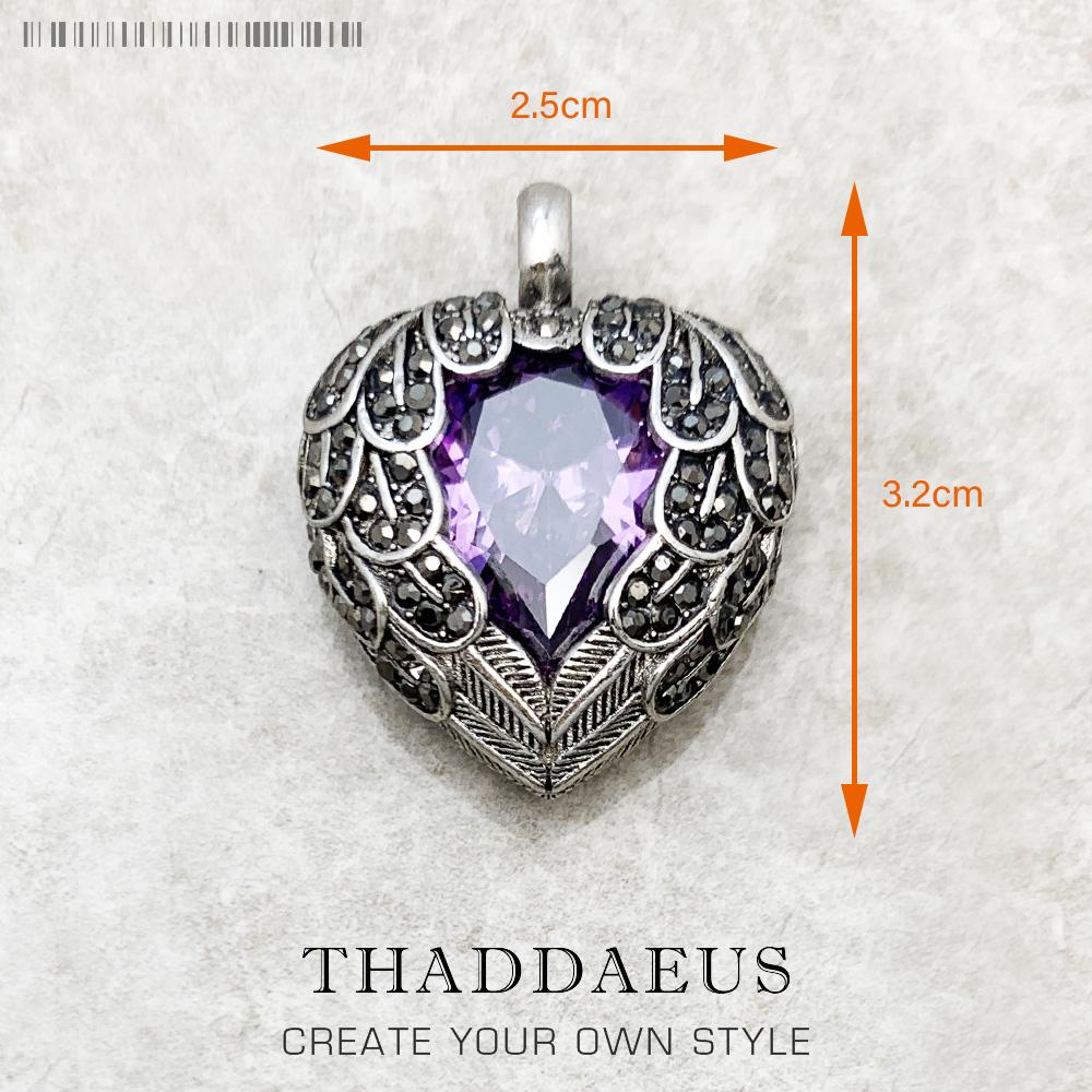 Pendant Key With Snake Winged Heart Summer Fine Jewelry Europe Accessorie 925 Silver Vintage Happiness Gift For Woman