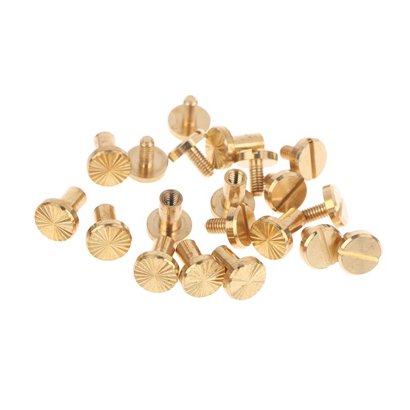 New! 10pcs Solid Brass Binding Chicago Screws Belt Screw Nail Stud Rivets For Photo Album Leather Craft Belt Wallet Fasteners