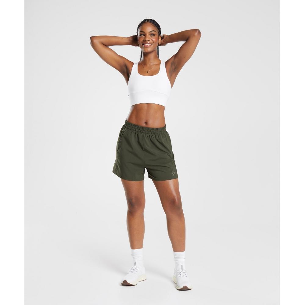 Gymshark Tkané kapsové kraťasy tmavě olivově zelené B5a2f Ecbh
