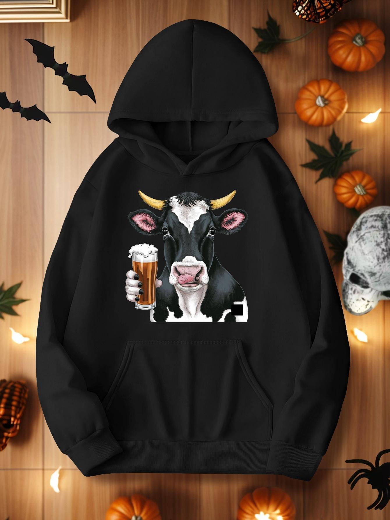 

Женские худи с коровьим пивом XXL чёрный