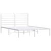 Metal Bed Frame with Headboard White 140 X 190 Cm