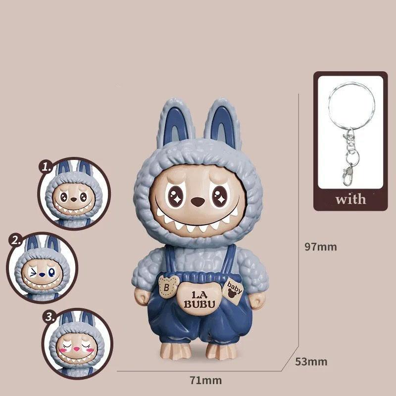 Ny Dukke som Skifter Ansikt Leke Stressreduserende Leker Nøkkelring Veskeanheng Leke med Skiftbart Ansikt for Barn Stresslindring