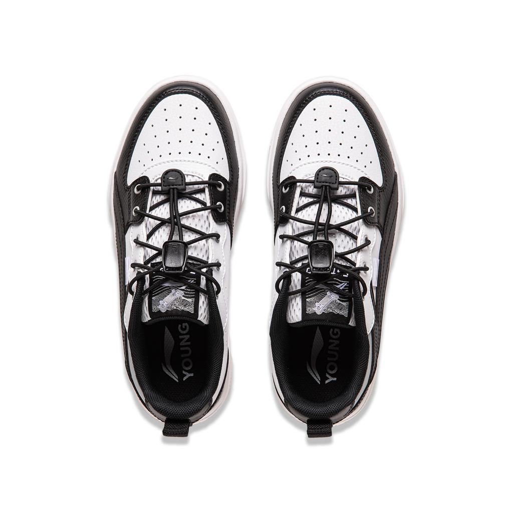Li Ning Kids Rebound Wear-Resistant Non-Slip Light Foam Tuff RB Kids Sneakers Kids Sneakers Black White YKCU126-15