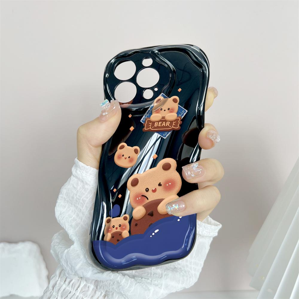 Wzór z kreskówki Kremowa tekstura Obudowa Falista krawędź Miękka silikonowa obudowa Obudowa na telefon iPhone Samsung Huawei Honor Xiaomi Redmi Infinix Tecno