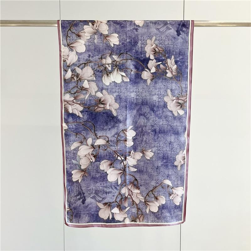 Silk Plain Crepe Satin Long Silk Scarf for Women