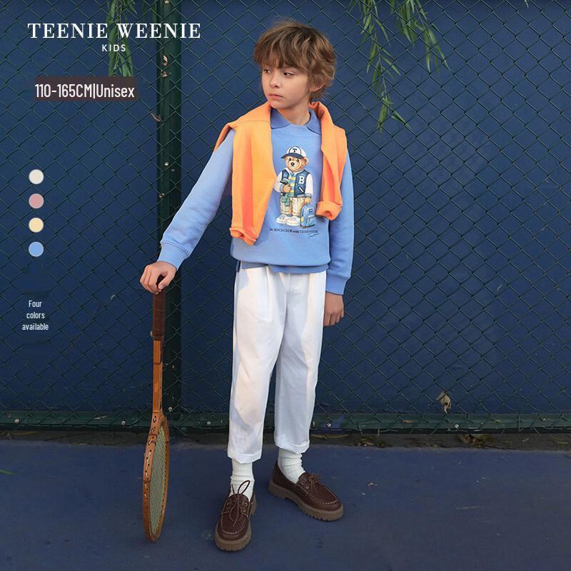 Teenie Weenie Kids Oil Painting Bear Print Round Neck Sweatshirt