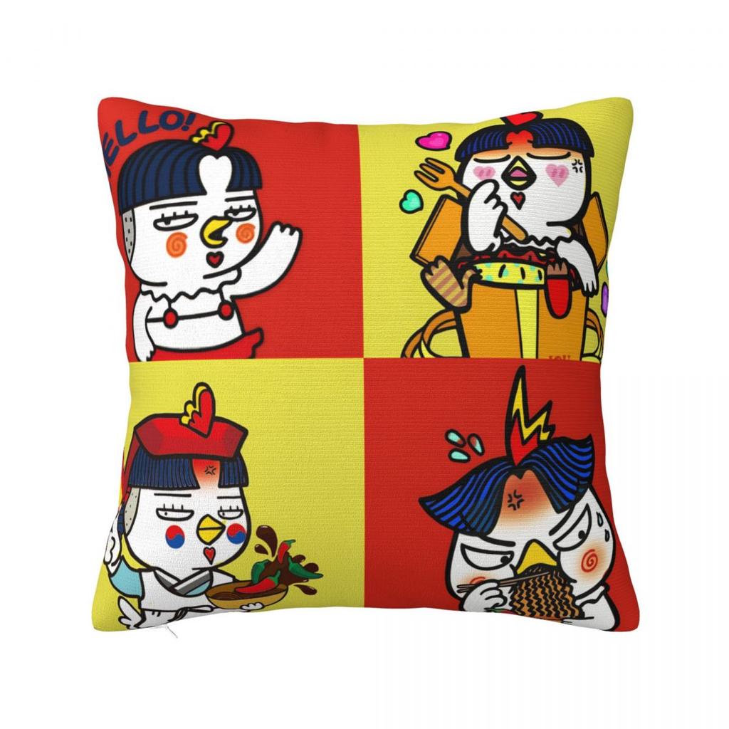 Pillow Cover Spicy Chicken Noodles Buldak Hot Chicken Flavor Ramen Cushion Cover Pillow Case For Home Decoration Pillowcases