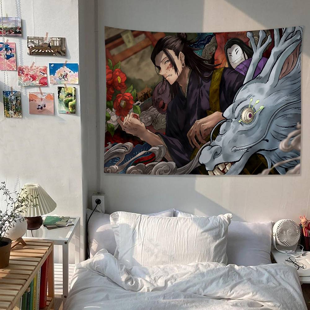 Jujutsu Kaisen Geto Suguru Printed Large Wall Tapestry Hanging Tarot Hippie Wall Rugs Dorm Cheap Hippie Wall Hanging