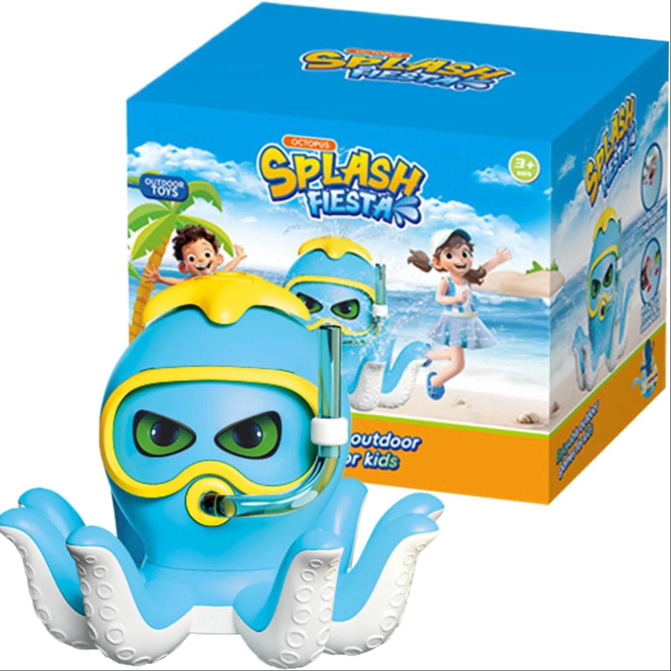 

Octopus Sprinkler Toy, Diving Octopus Design, Rotating Spray, Blue Cute Cartoon, Kids Outdoor Summer Water Play, Lawn Game синий