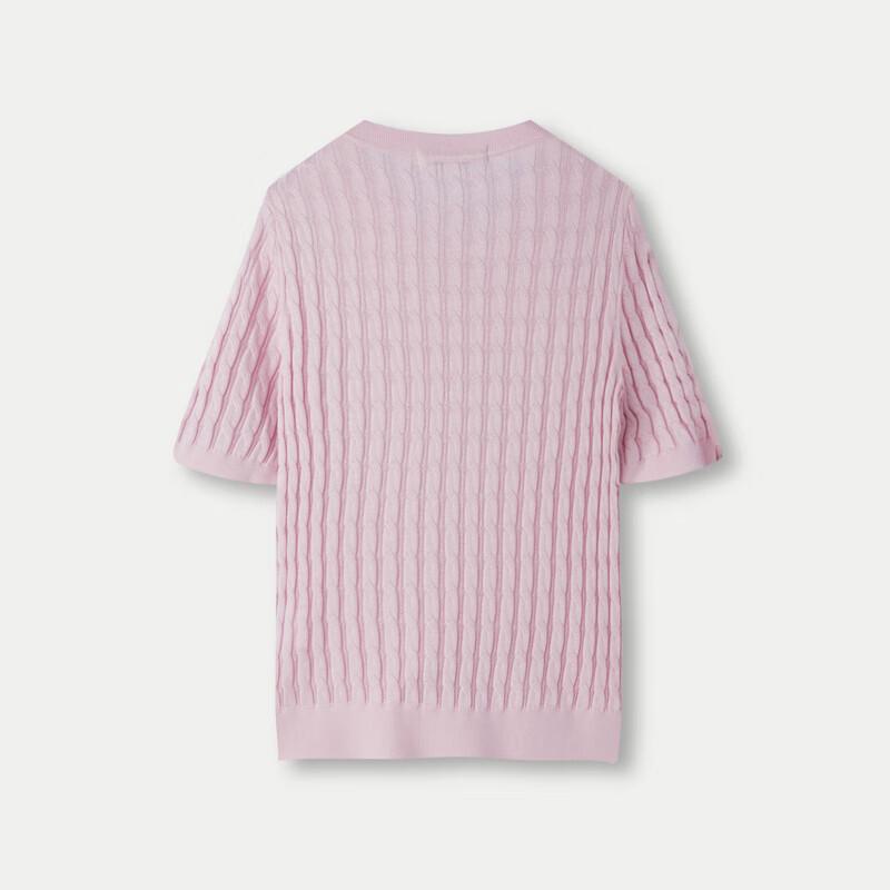 HLA Women's Summer Short-Sleeve Fine Twist Knit Sweater