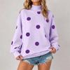 Dames Casual Lange Mouwen Stippenprint Nek Sweatshirt