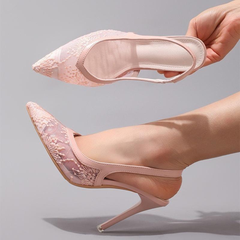 Fashion Luxury White Lace Super High Heels Shoes for Women Autumn Elegant Pointed Banquet Wedding Party Pumps Brand Ladies Stilettos