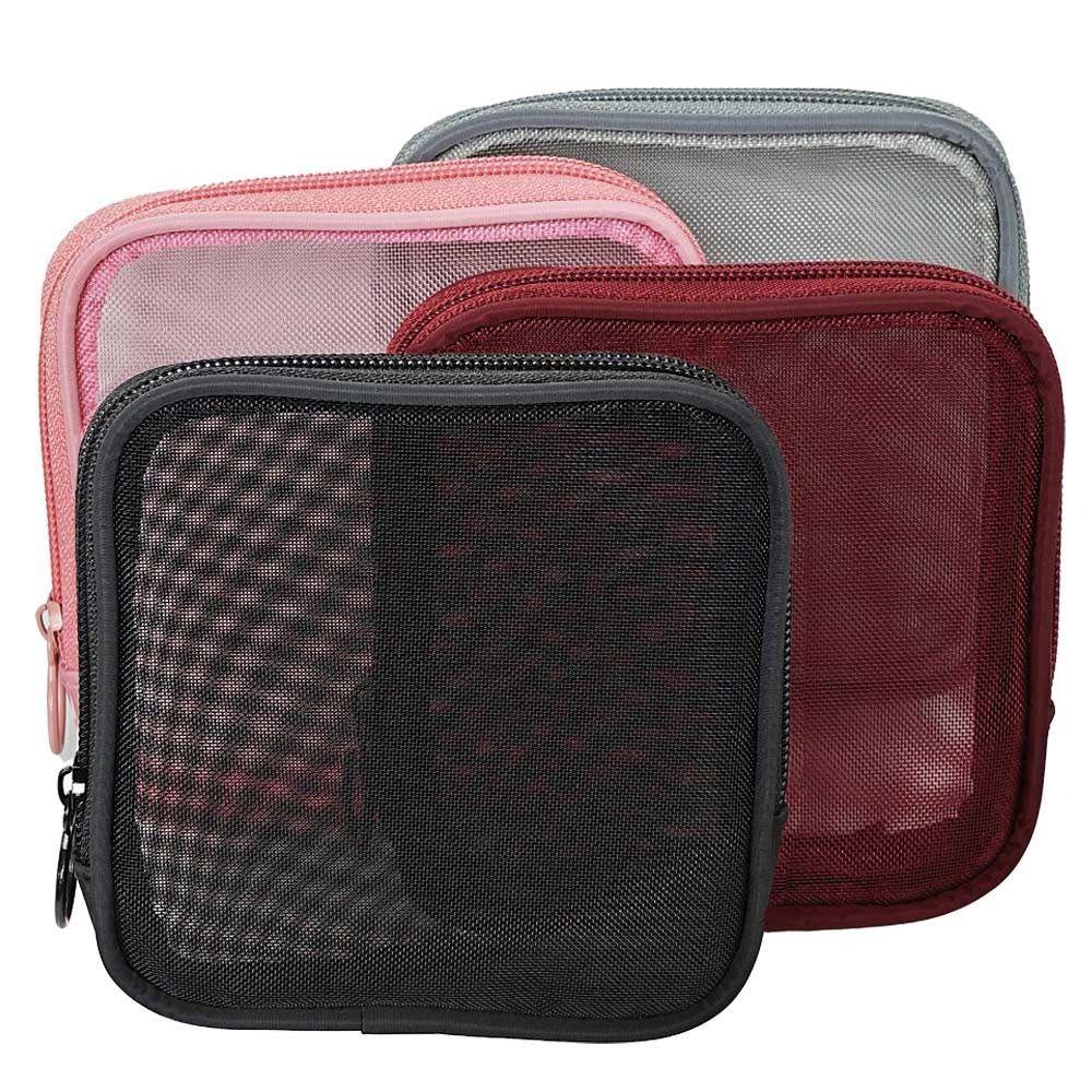Reißverschluss-Design Netz-Aufbewahrungstasche Netz-Lippenstift Kosmetiktasche Einfache Datenkabel-Aufbewahrungstasche