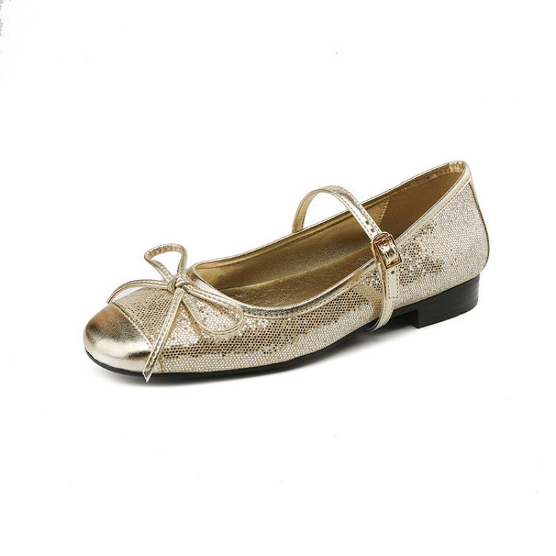 Four Seasons Soft Sheepskin Women's Shoes Low Top Leather Large Size New Non-slip Single Shoes Women's Round Head Low Heel Casual Single Shoes Women's