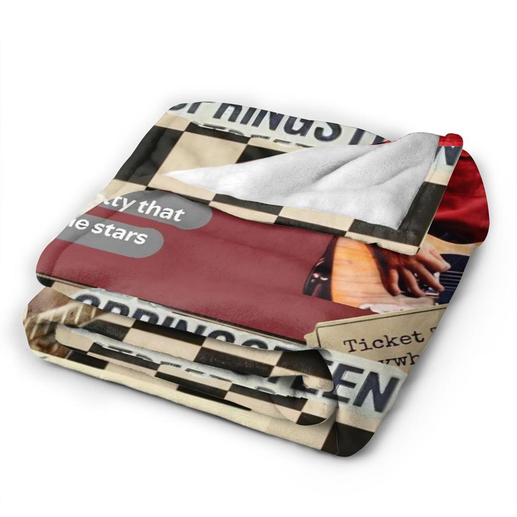 Bruceed Springsteened Concert Tour Flannel Blanket  for Home Decor Airplane Travel Fashion Bedspread Sofa Bed Cover
