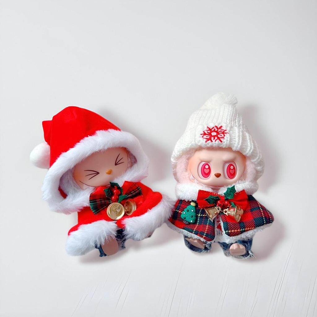 10cm & 15cm Labubu Doll Christmas Outfit: Tree Shawl and Hat