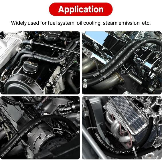 EVIL ENERGY 3/8" Fuel Hose Line Push Lock NBR Rubber SAE 30R7 10FT 300PSI