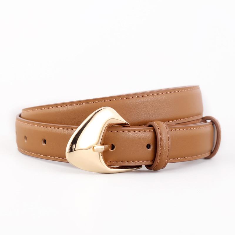 Genuine Leather Womens Business Belt With Steel Buckle For Casual And Office Wear