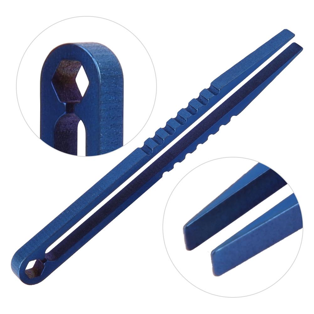Portable     Alloy Tweezers Outdoor Survival Camping Travel   Tool(Steel Color)