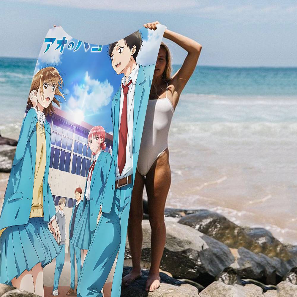 

Classic Cartoon B-Blue Box Anime Beach Towel Colorful Bath Towels For Girl Microfiber Quick Dry Sand Yoga Spa Gym Pool W30*H60(CM)