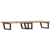 Vidaxl Wall Shelf Under Sink, Steel and Solid Beech Wood
