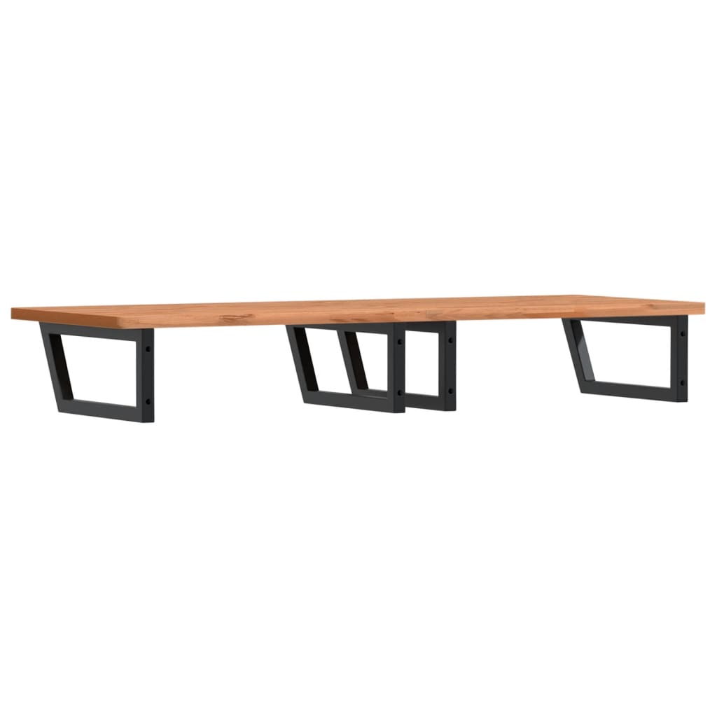 Vidaxl Wall Shelf Under Sink, Steel and Solid Beech Wood