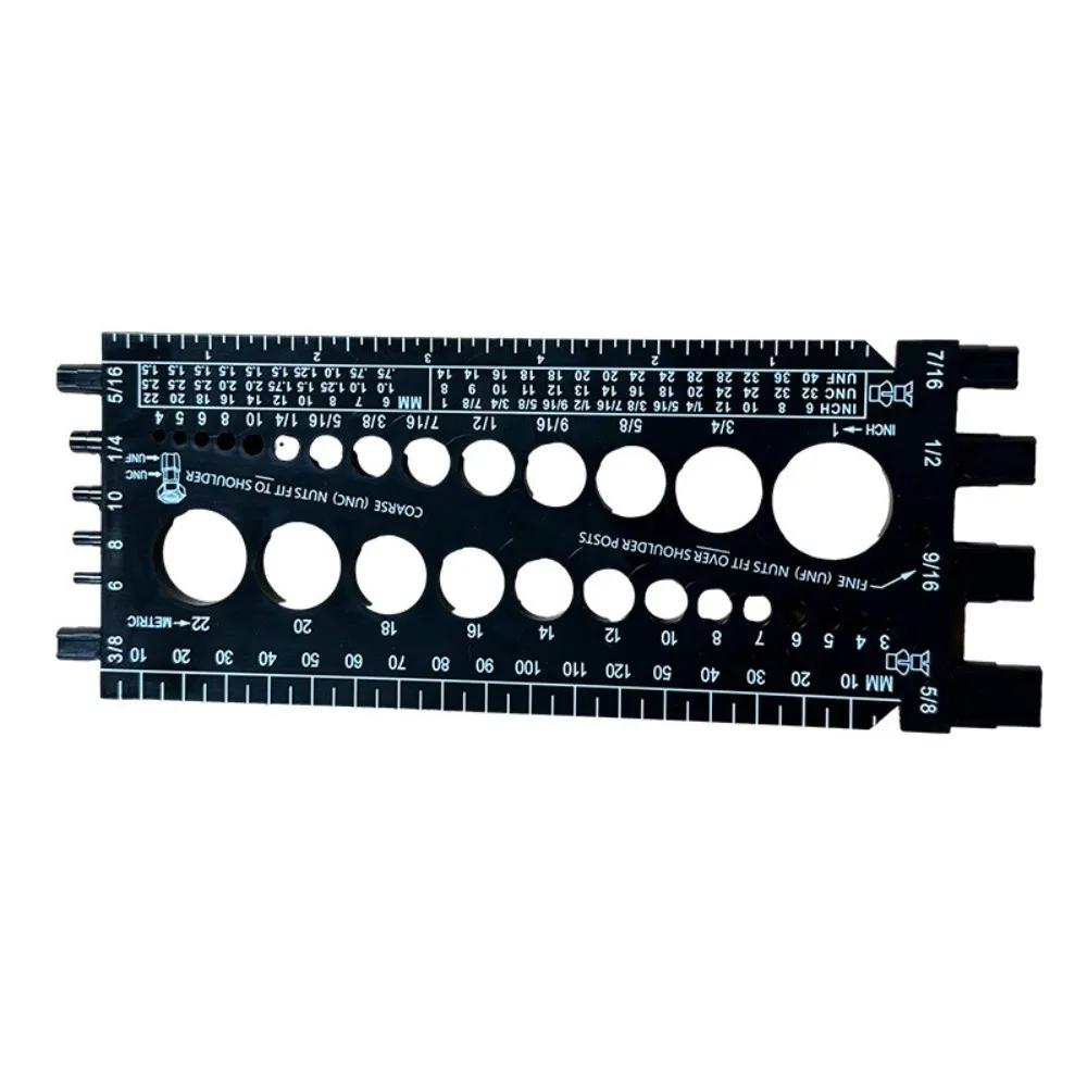 Metric Size Nut Gauge Imperial Standard Portable Screw Size Measuring Ruler Male Female Gauge Inch Metric Thread Bolt Gauges