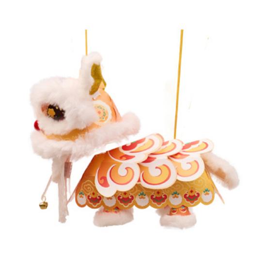 Handmade Lion Lantern Material Pack with Movable Head And Limbs DIY Lion Dance Lantern Kit Glowing Chinese Style Mid-Autumn Festival