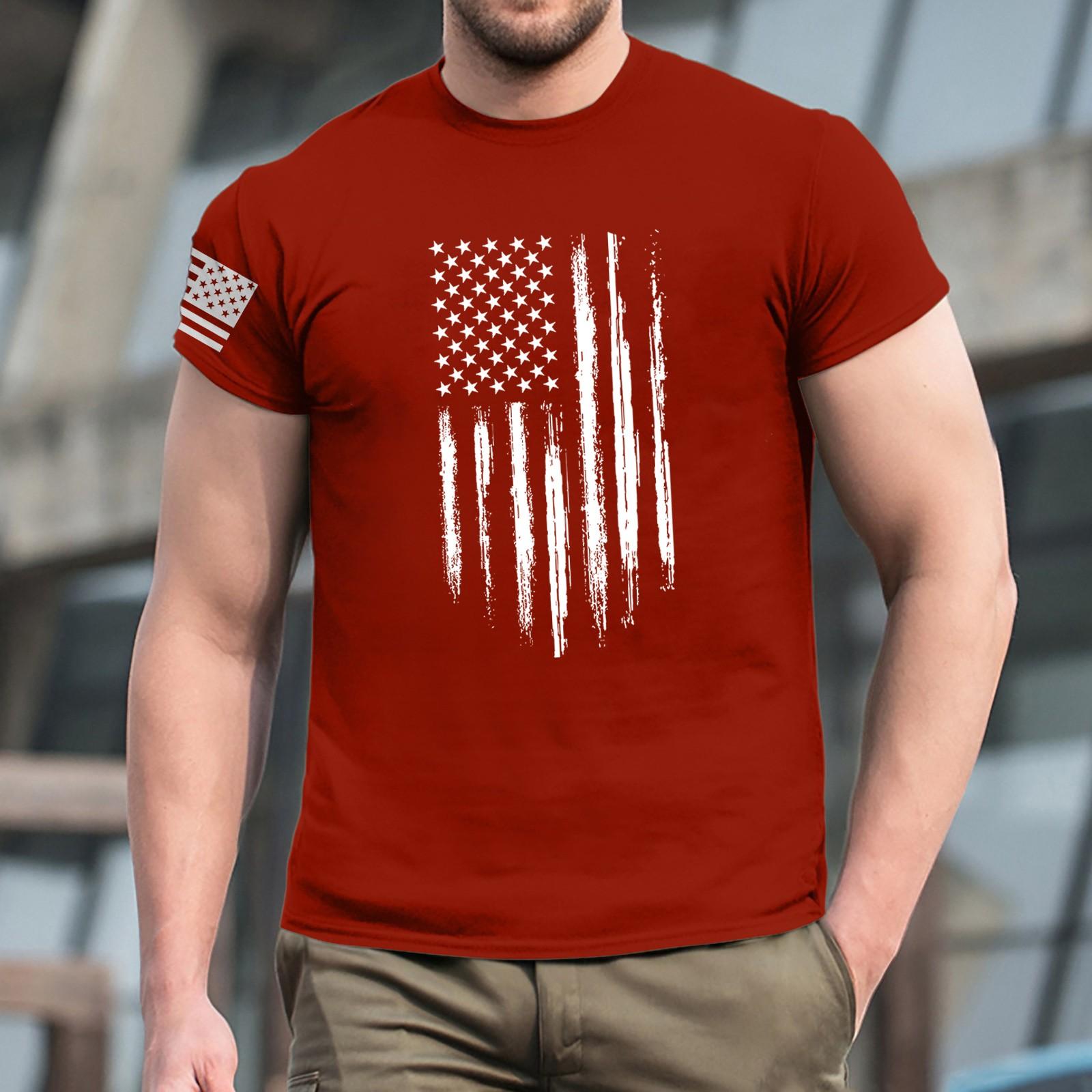 

Чоловіча модна футболка, вуличний повсякденний одяг з коротким рукавом L червоний