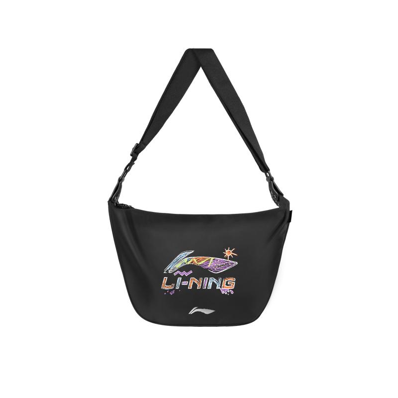 Li Ning Polyester Crossbody Bags Unisex Black YBDV035-6