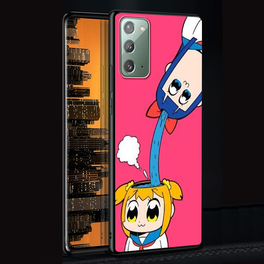 Pop Team Pipi Anime Case for Samsung Galaxy Note 20 Ultra 10 Lite 9 8 A53 A52 A12 S22 S21 FE S20 Plus Silicone Black Phone Cover