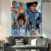 1PC Football Superstars Wall Hanging Printed Fabric Blanket Decorative Tapestries for Bedroom Living Room Home Decor