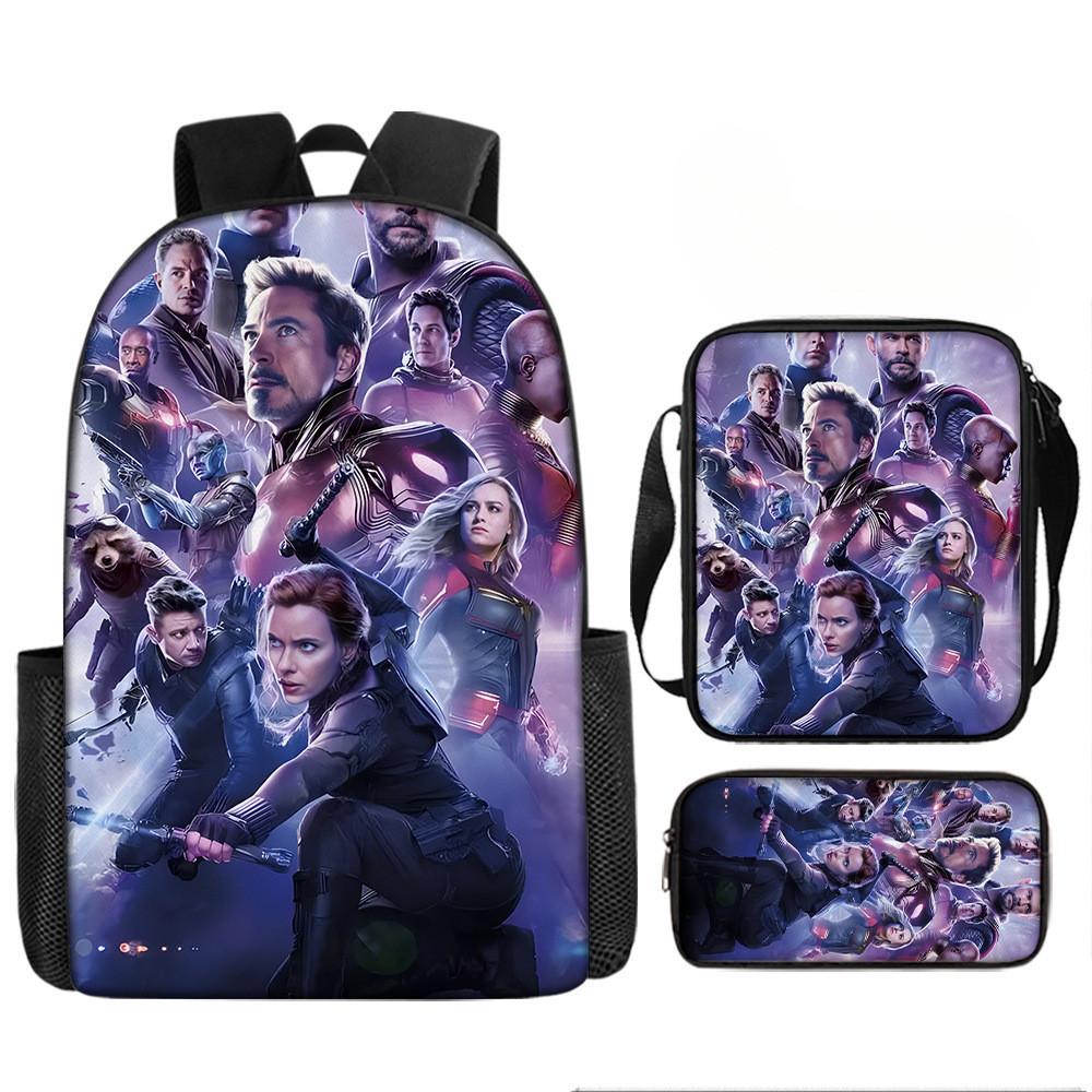 Printed Avengers The Backpack Set Oxford Fabric Pencil Case Essentials School
