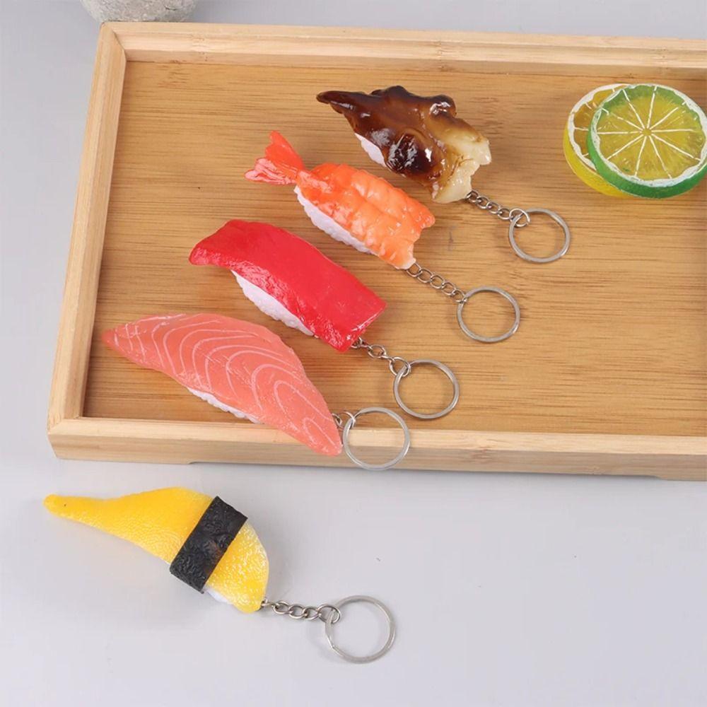 Japanese Style Simulation Food Key Chain Grilled Eel Seafood Sushi Model Toy Gift