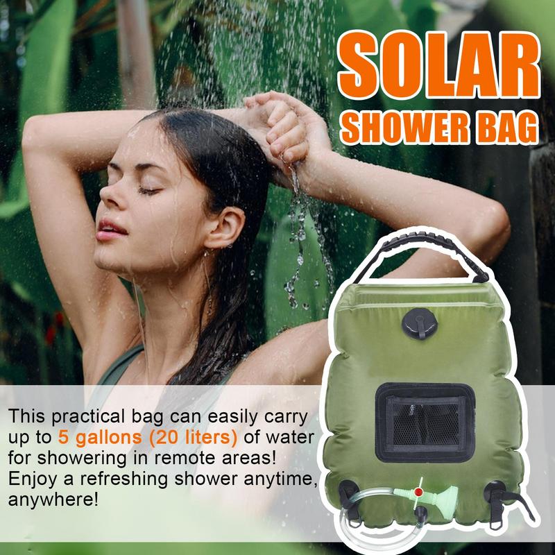 20L Shower Pouch Camping Shower Solar Heating Water Pouch Folding Water Canister Camping Bucket Bottle Pouch Camping Supplies