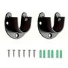 [Steel Bracket]4pcs Stainless Steel U Shape Closet Rod Bracket | 25mm, Black, for Closet Pole Sockets, Wardrobe Rail End Supports, Curtain Rail Holder