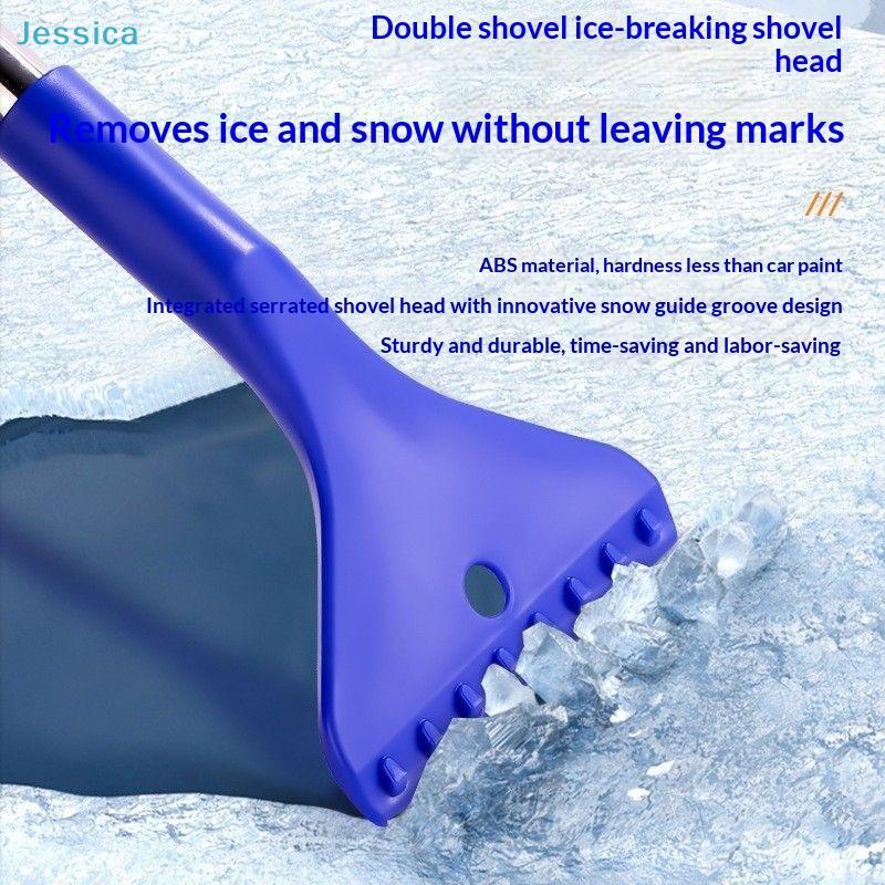 Car Snow Brush & Ice Scraper – Paint-Safe Winter Auto Tool for Snow Sweeping, Shoveling & Defrosting (Upgraded Soft Bristles)