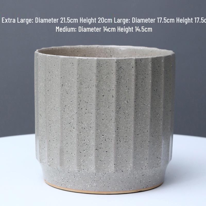 Large White Nordic Ceramic Pot - Tiger-Patterned Luxury Orchid Vase