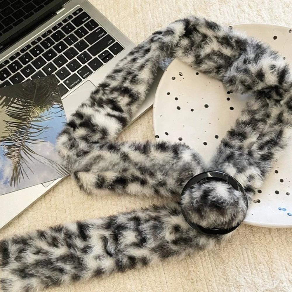 PU Leather Leather Fur Belt Faux Fur Y2K Waistband Simple Furry Waistband  Women