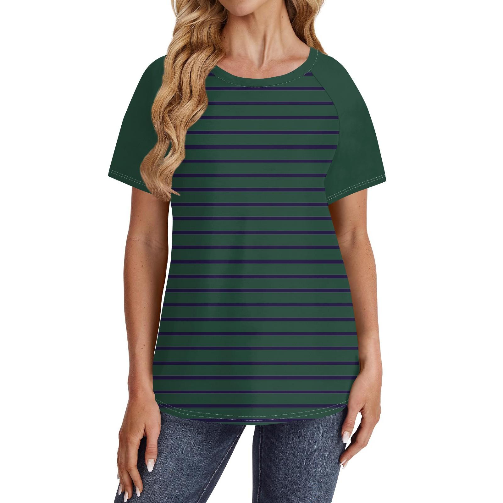 

Женские футболки с коротким рукавом, милые туники с круглым вырезом, топы, базовые футболки, блузки, свободный пуловер L армия зеленый