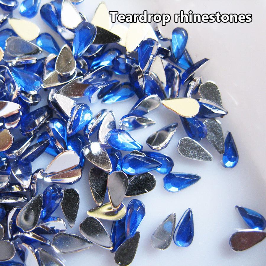 Flatback Nail 3000pcs Colorful Rhinestones Nail Gems Nail Art Decoration Nail Accessories Waterdrop Square Triangle Shape