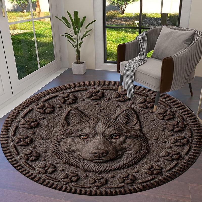 Cookie Magical Creature PrintRound Area Rug,Carpet Rug for Living Room Bedroom Sofa Playroom Decor,Non-slip Floor Mat